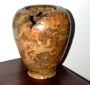 Cherry Crotch Burl Vase